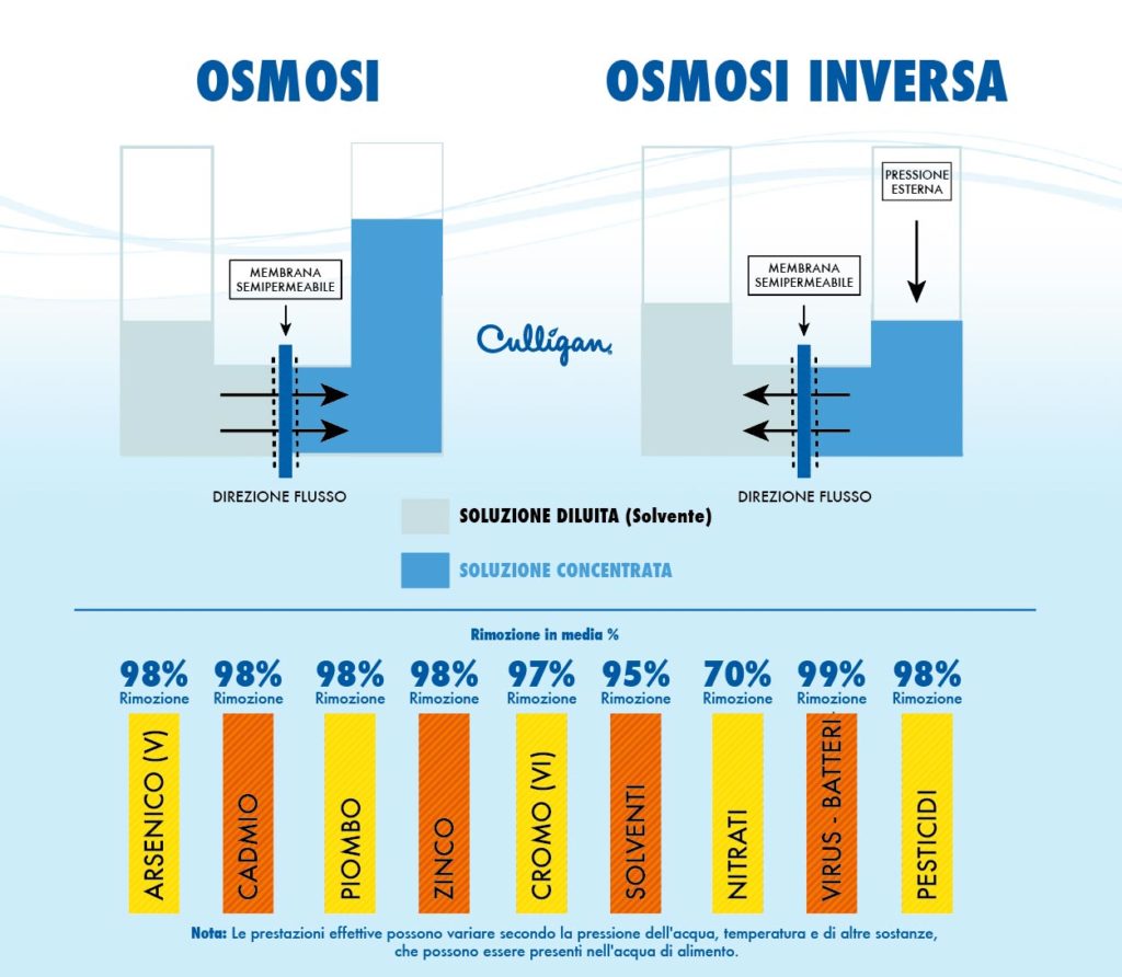 differenza tra osmosi e osmosi inversa