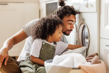 Family doing the laundry