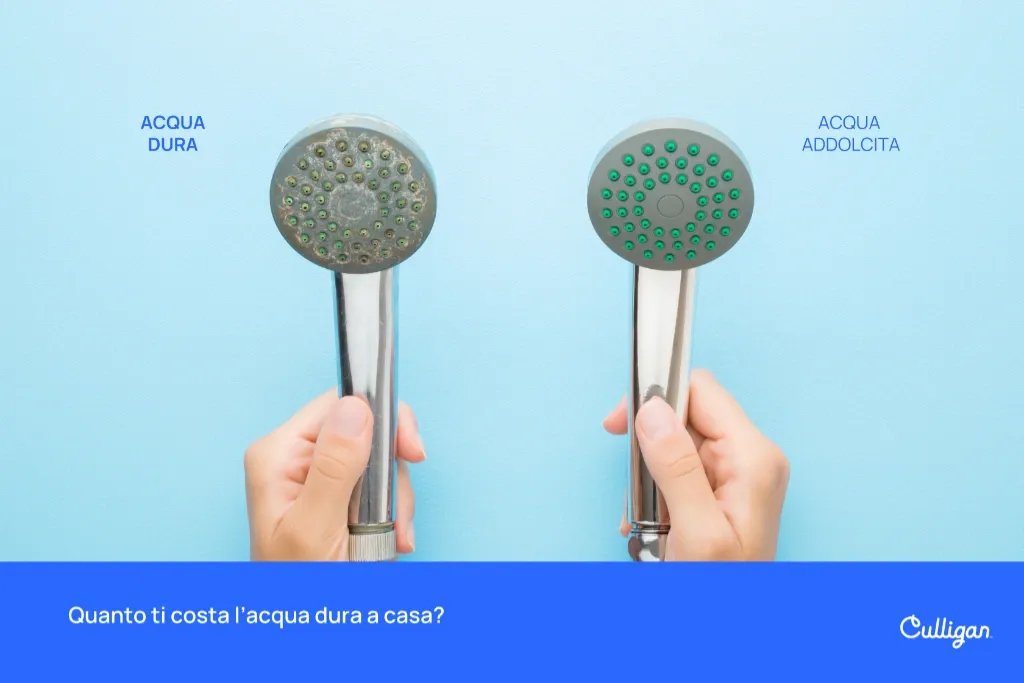 calcare doccia acqua dura acqua addolcita
